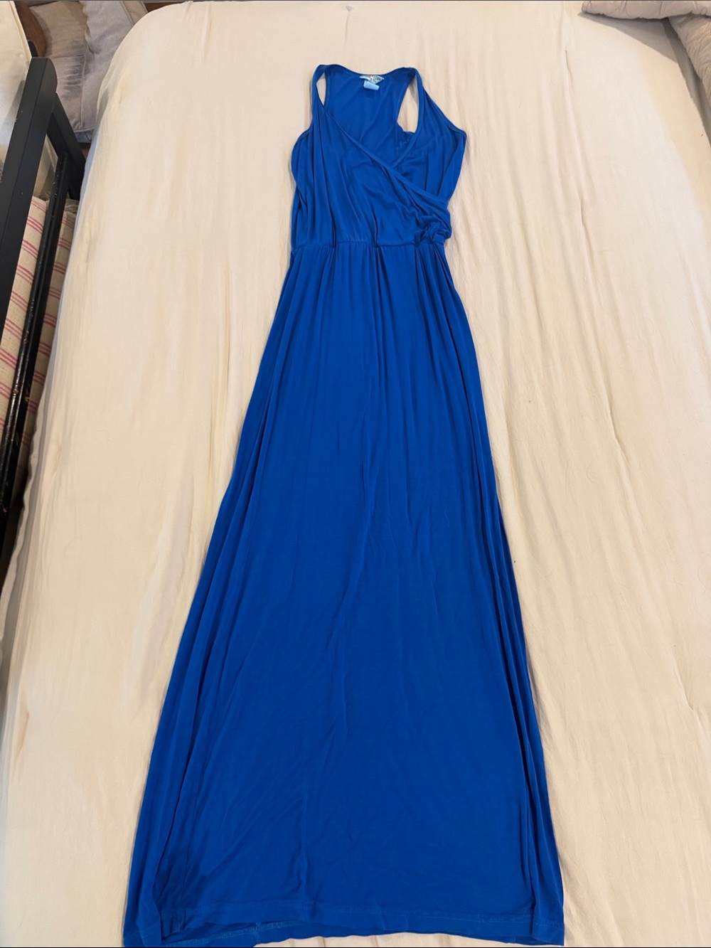 Hard Tail Cobalt Blue Sleeveless Wrap-Style Maxi Dress